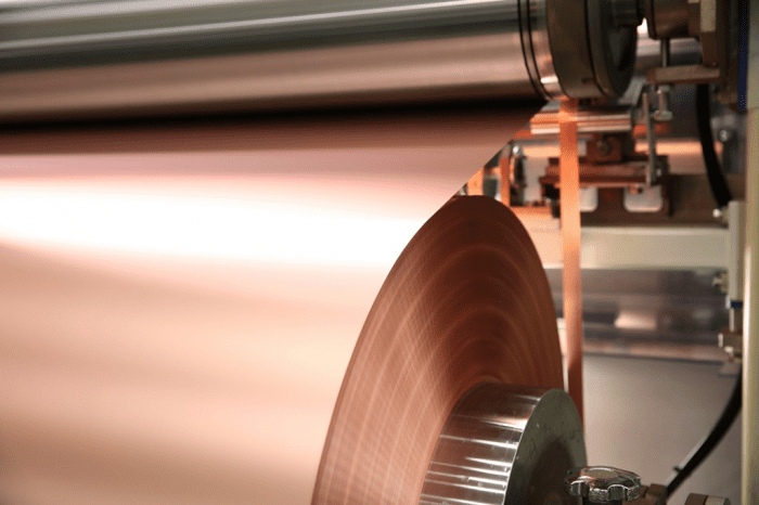 Copper foil surface and battery manufacturing technology concept